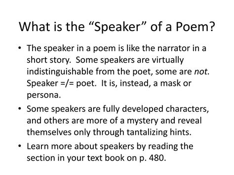 speaker meaning in poetry and the depths of human emotion